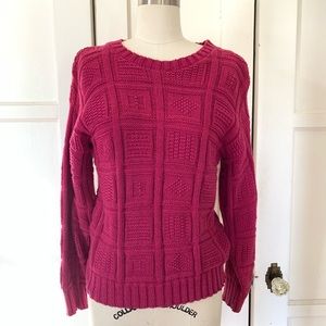 Vintage Knit Magenta Sweater Made in USA Fits XS/S